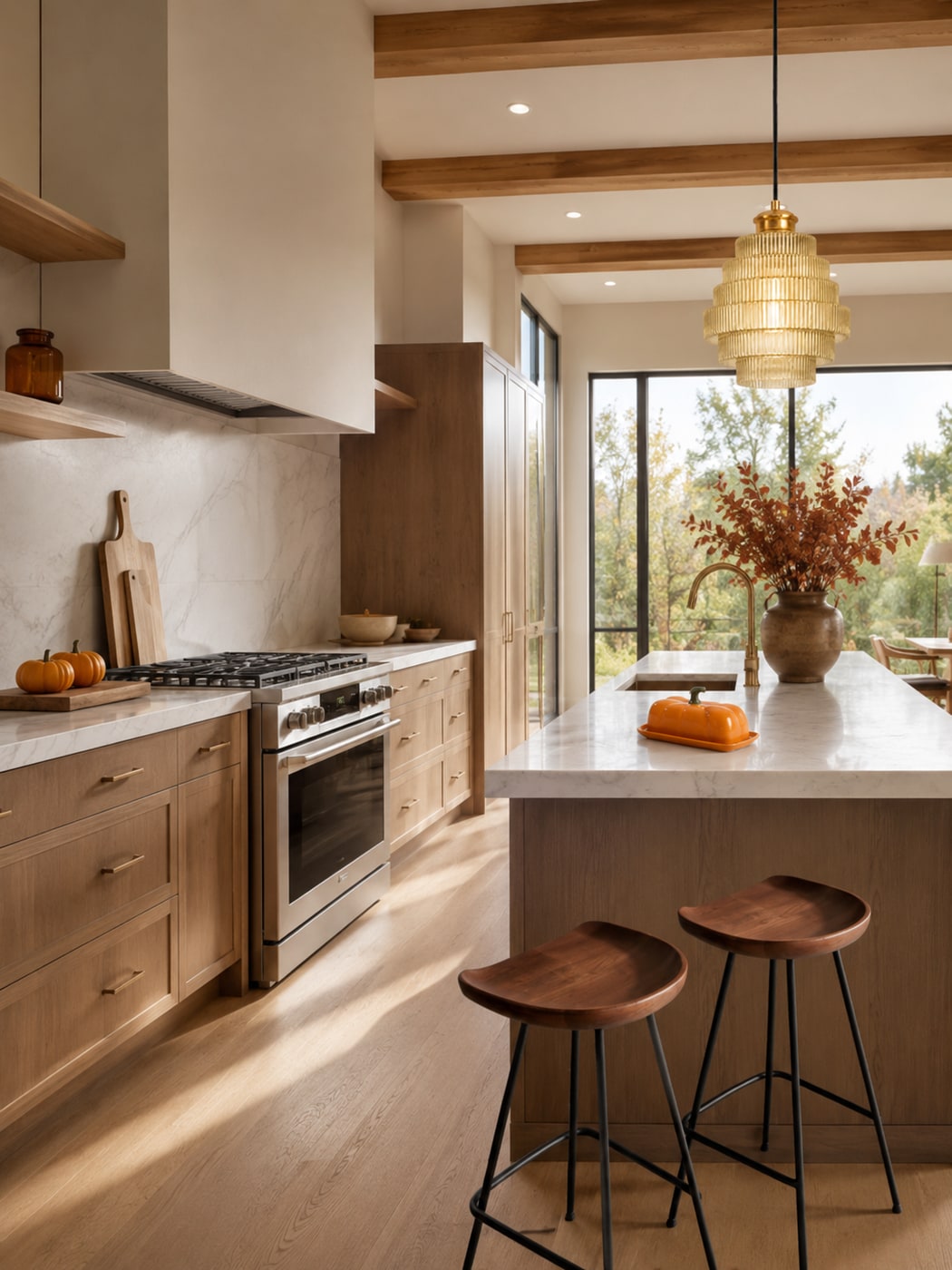 Fall Decor Kitchen with Warm Woods and - Ashton Bloom