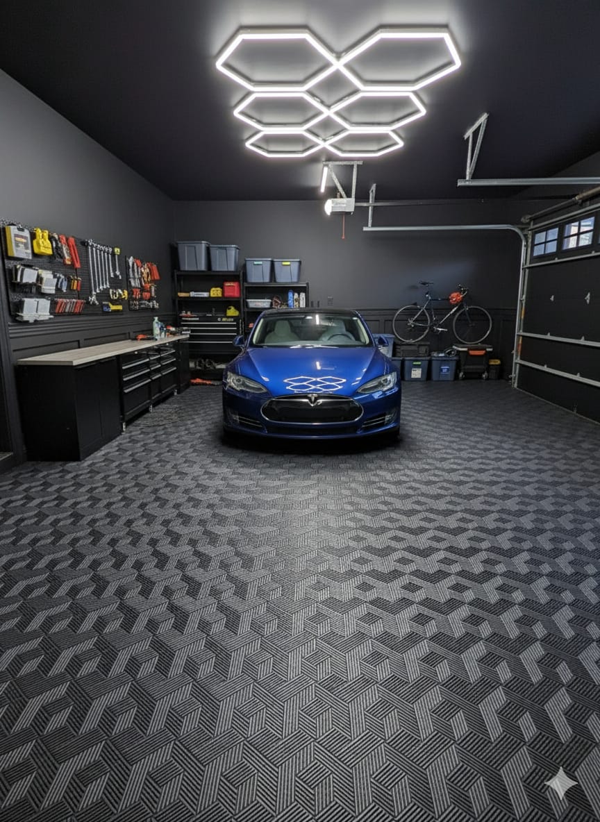 Garage Goals Gallery – Hex Lighting & Modular Floor Tiles Gallery - Garage Goals