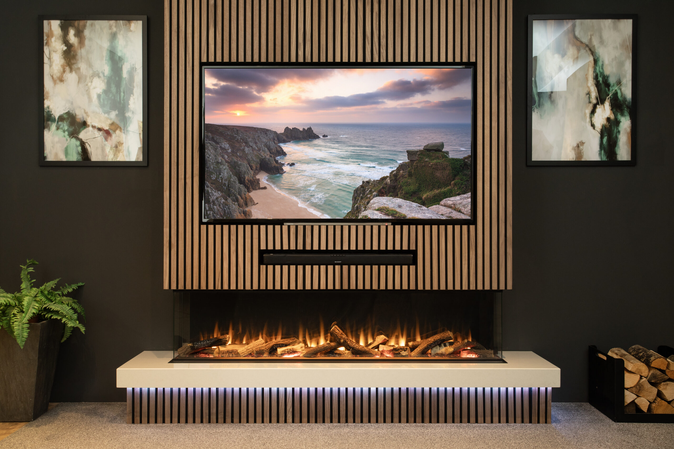 Gas & Electric Media Wall Fireplaces Nottingham & Derby | The Fireplace Studio