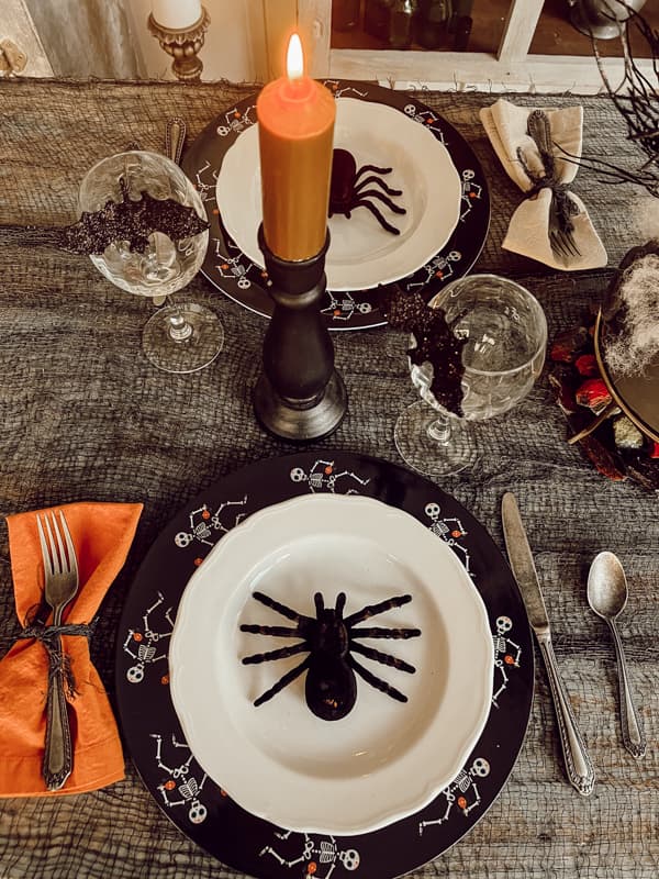 How To Set Up A Halloween Tablescape With Dollar Tree Decor - The Ponds Farmhouse