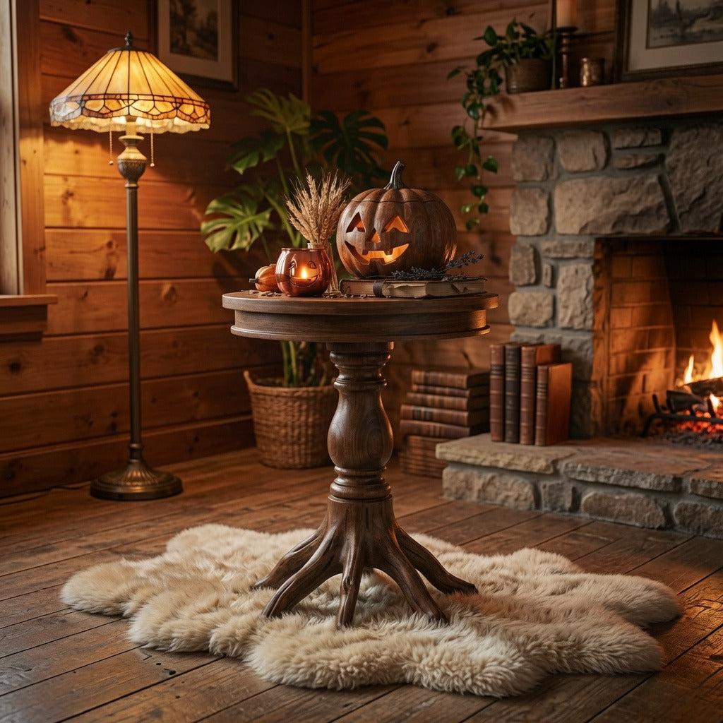 How to Style a Tree Root End Table for Halloween: Rule of 3