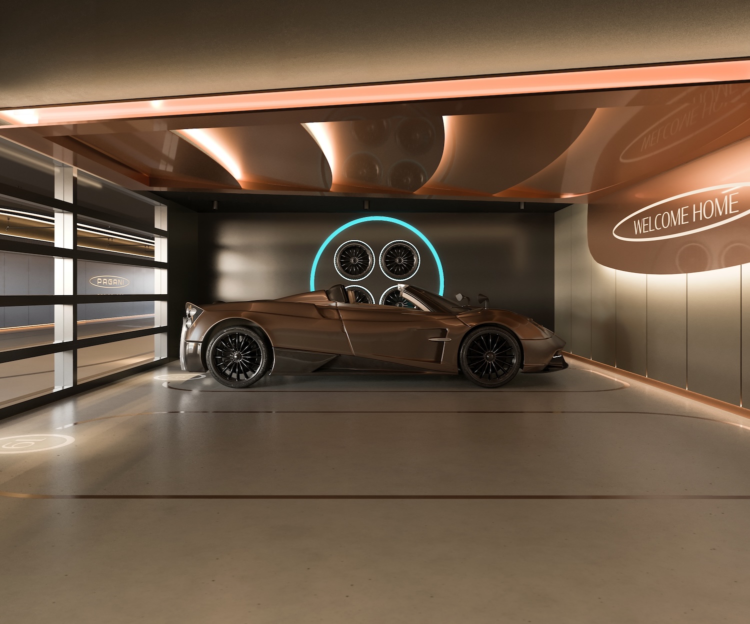 Hypercar-Focused Garage Design Unveiled for Pagani Residences in North Bay Village - Florida YIMBY