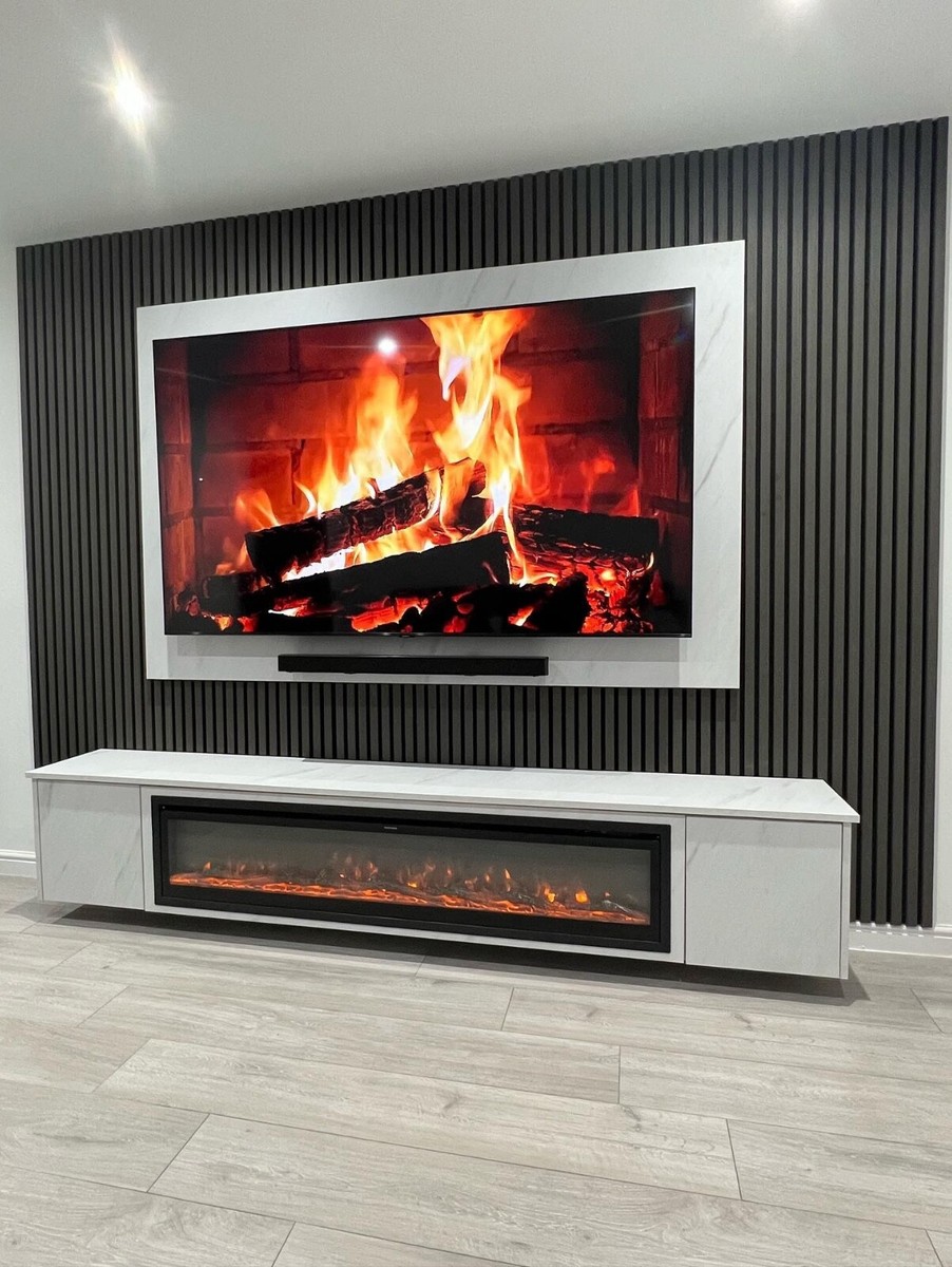 Media Wall With Panoramic Inset Electric Fire Panoramic Media Wall Fires Tv Wall With Panoramic Electric Fire