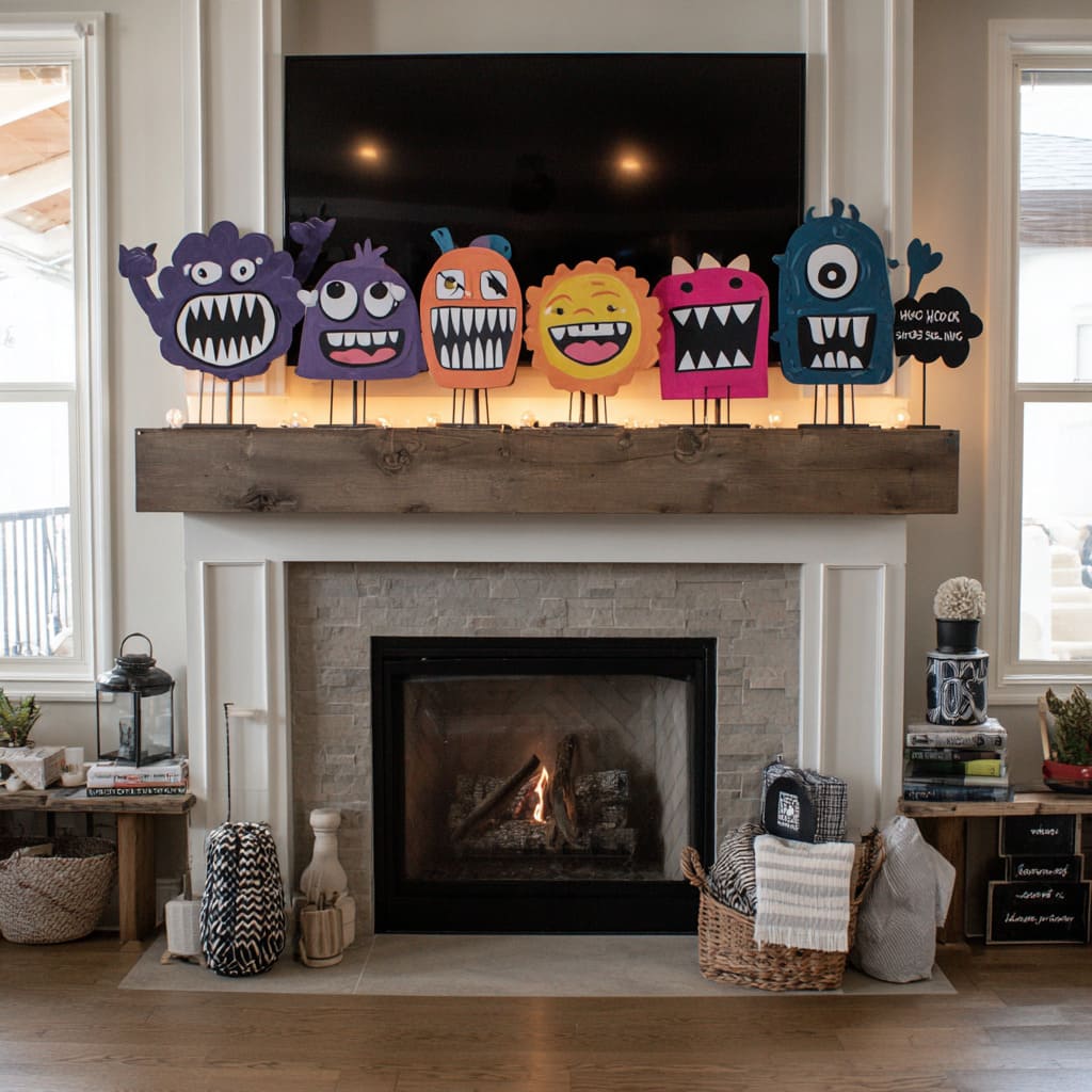Modern Halloween Mantels with Style and Subtle Character