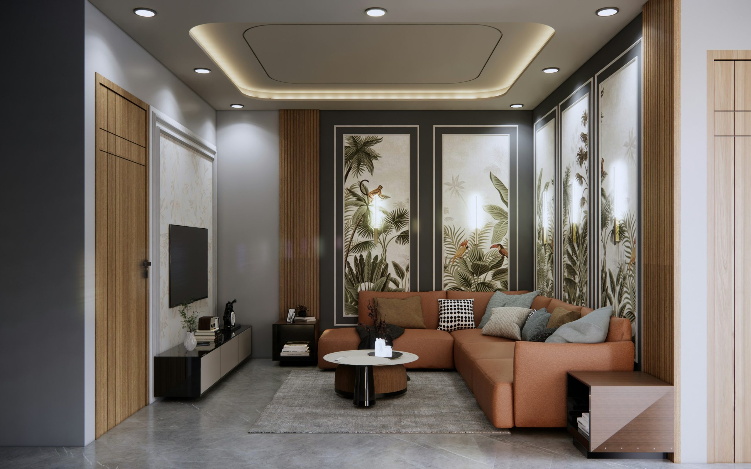 Modern living room interior design by Nakshabanwao. Explore our stunning collection of modern living room interior design photos. From sleek minimalist setups to cozy contemporary spaces, find inspira