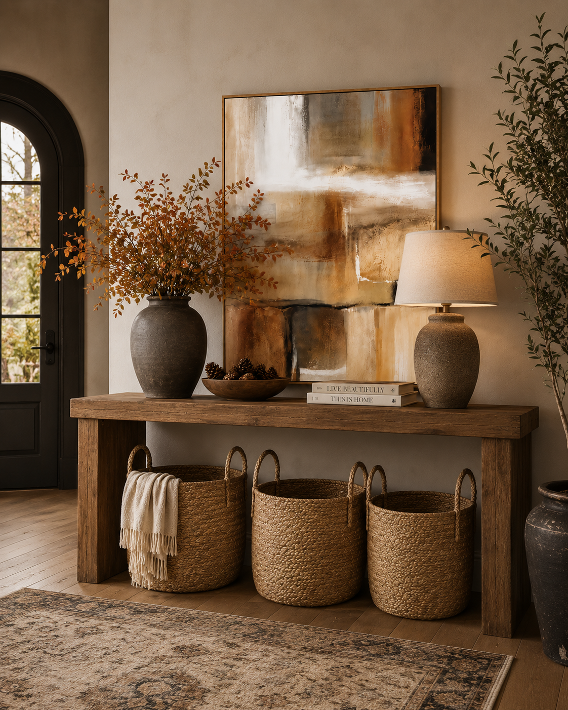 Organic Modern Fall Entryway Ideas That Feel Elevated
