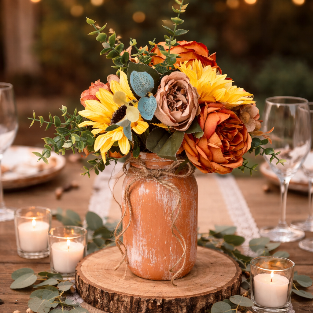 Painted Mason Jar Centerpieces Pcs, Painted Mason Jars, Rustic Mason Jars For Centerpieces For Tables, White