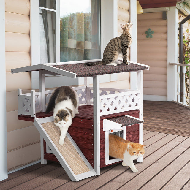 Pet Supplies Petsfit Outdoor Cat House Petsfit Durable Roof Outdoor Feral Cat House Weatherproof With