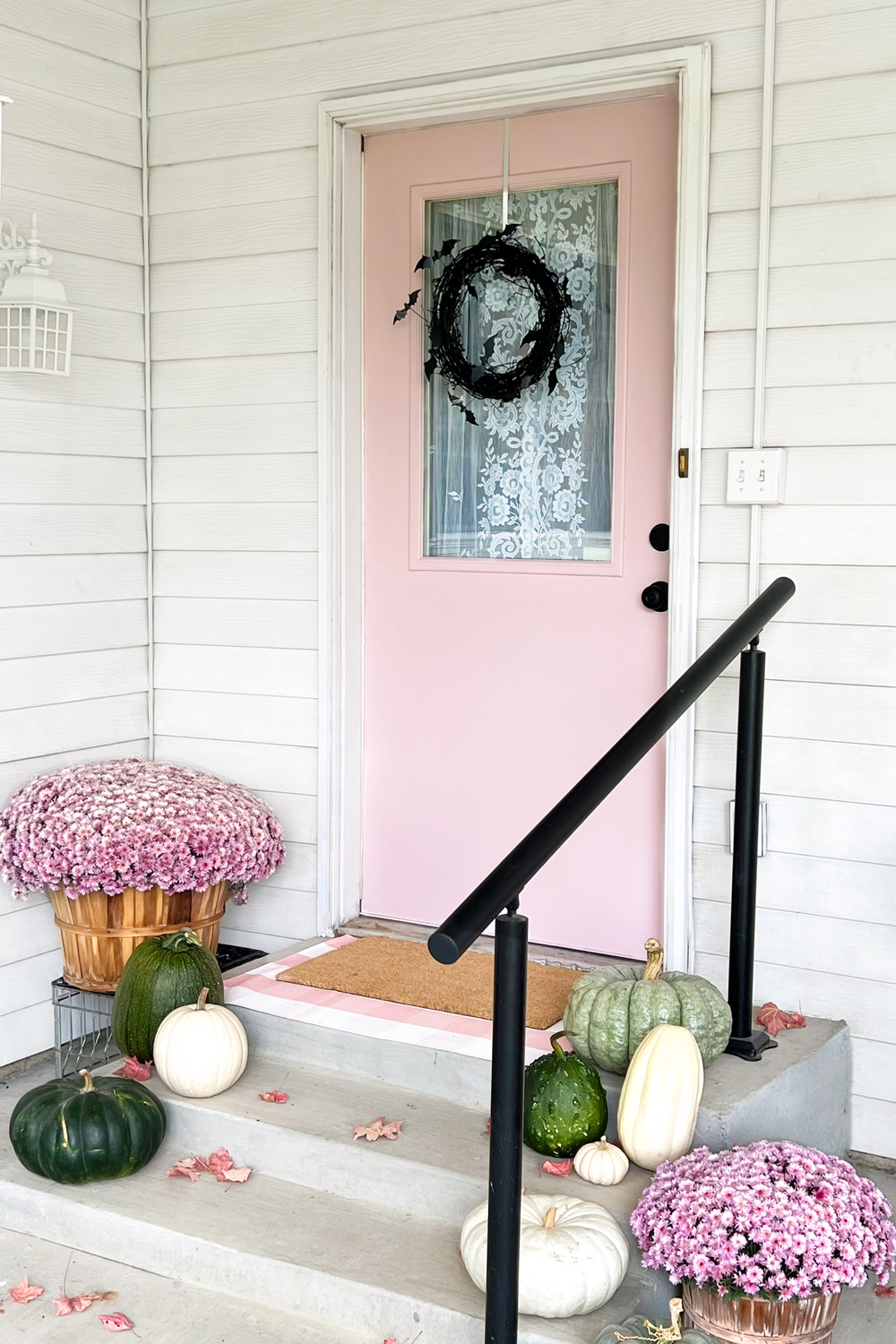 Pink Fall Porch Decor - Stacy Risenmay