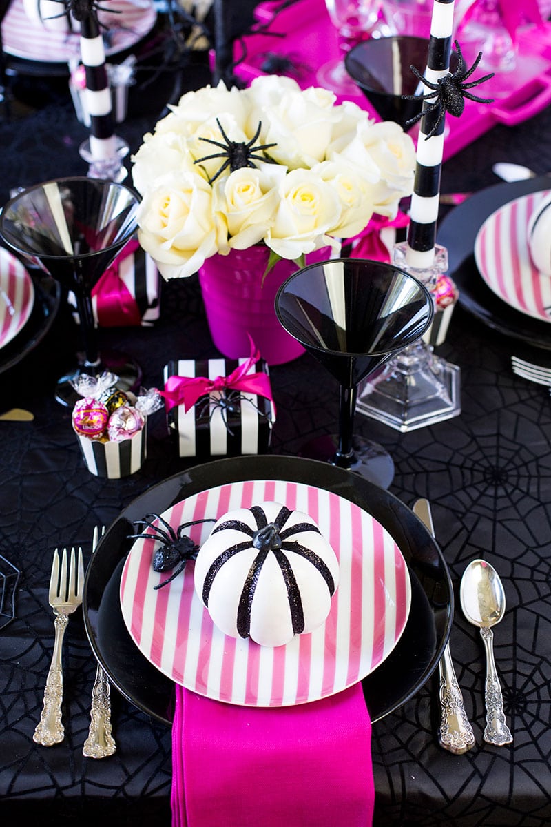 Pink-O-Ween Dinner Party Tablescape - Pizzazzerie