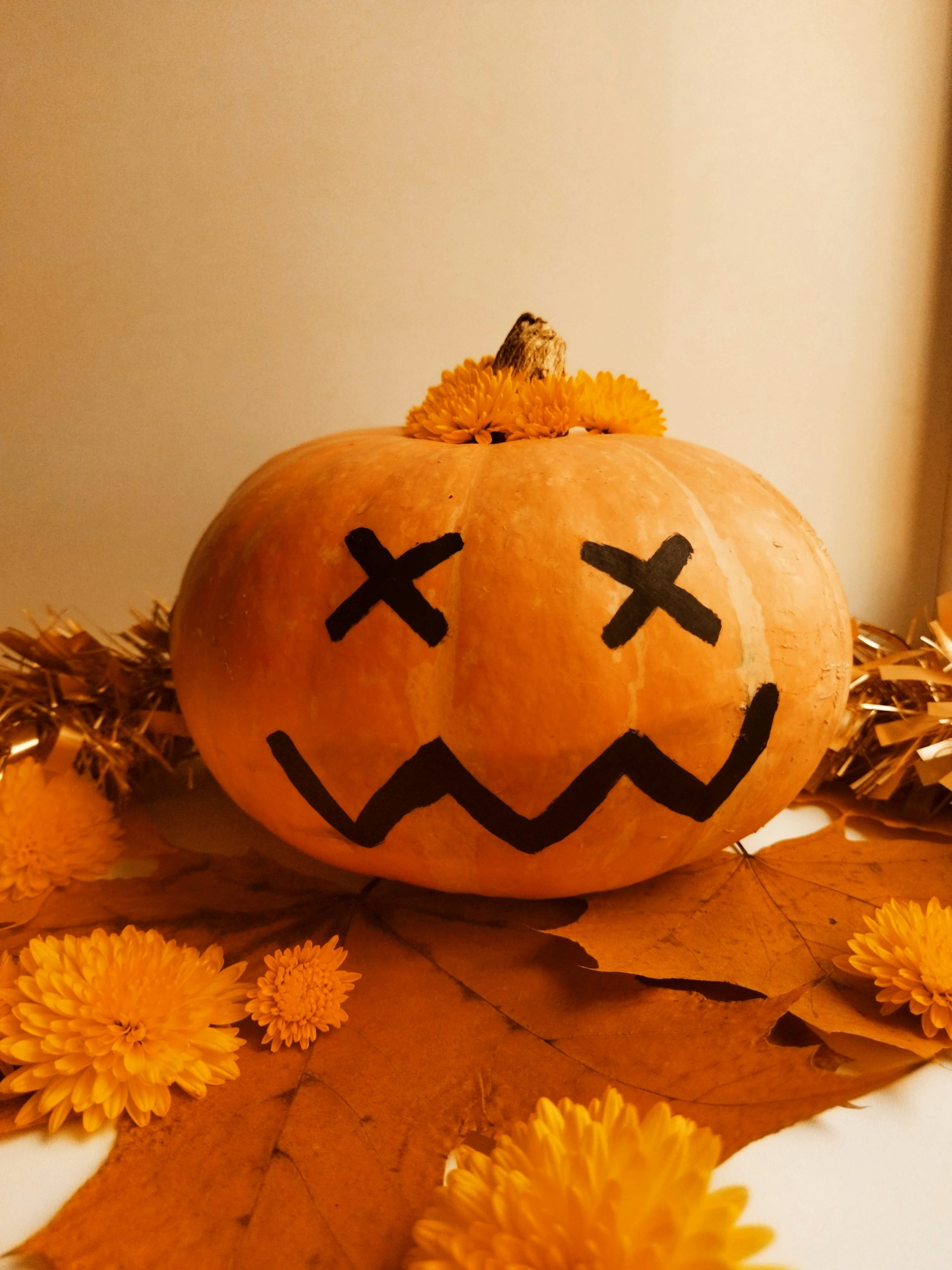 pumpkin with flowers