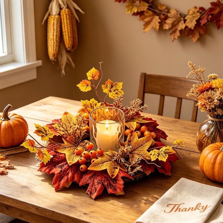 Thanksgiving Candlestick Pumpkin Candle Taper Pumpkin Shaped Candle Autumn Decor Fall Decoration Halloween Table Decor Modern