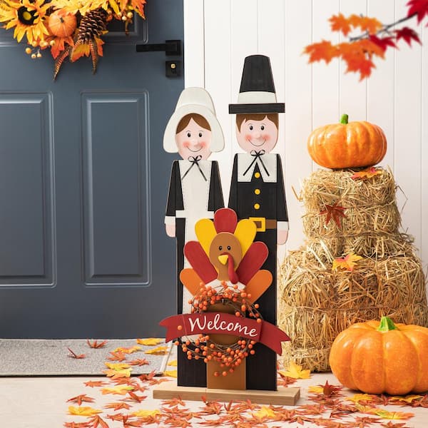 Thanksgiving Decorations Outdoor Wicker Outdoor Fall Decorations The Home Depot