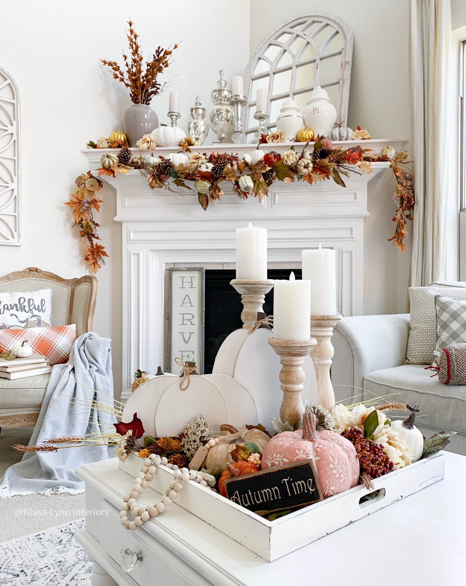 Thanksgiving Mantel Decor Ideas Story - A Blissful Nest