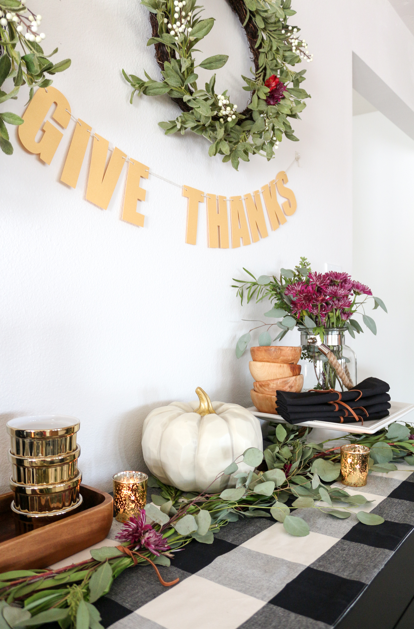 Thanksgiving Sideboard Decor & Entertaining Ideas