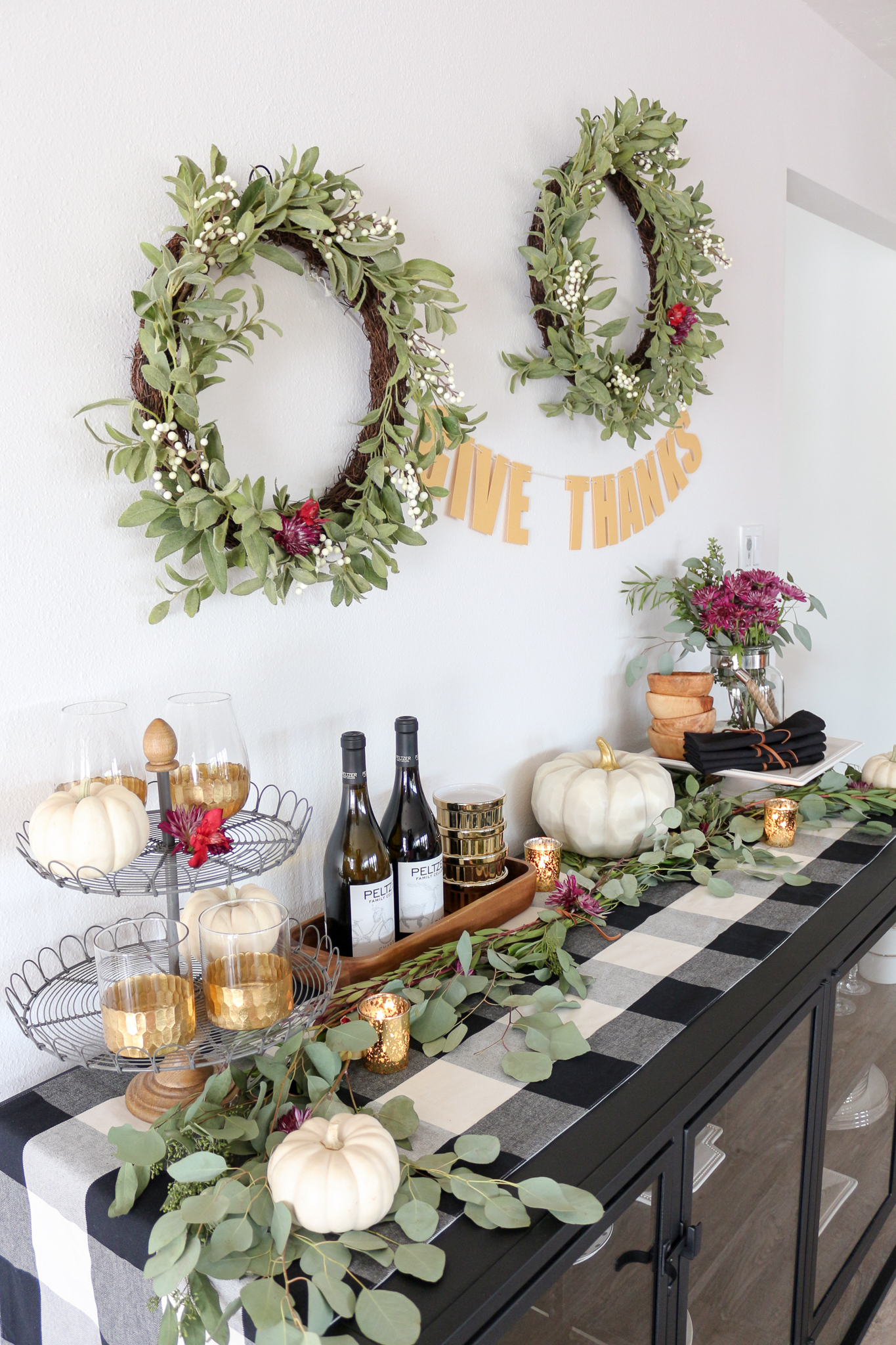 Thanksgiving Sideboard Decor & Entertaining Ideas