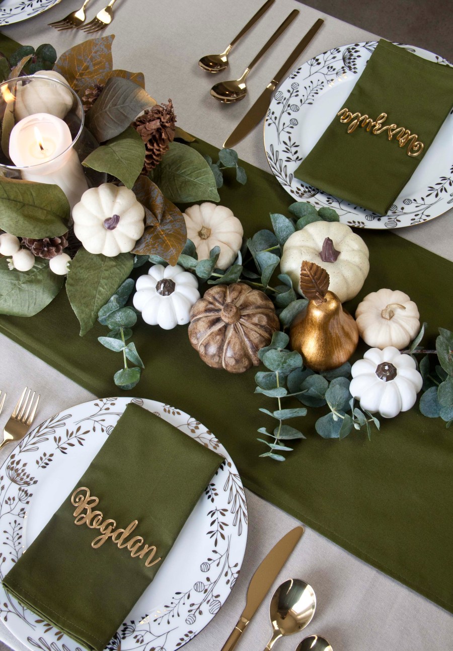THANKSGIVING TABLESCAPE: OLIVE GREEN & GOLD THEME - JMS ENTERTAINING