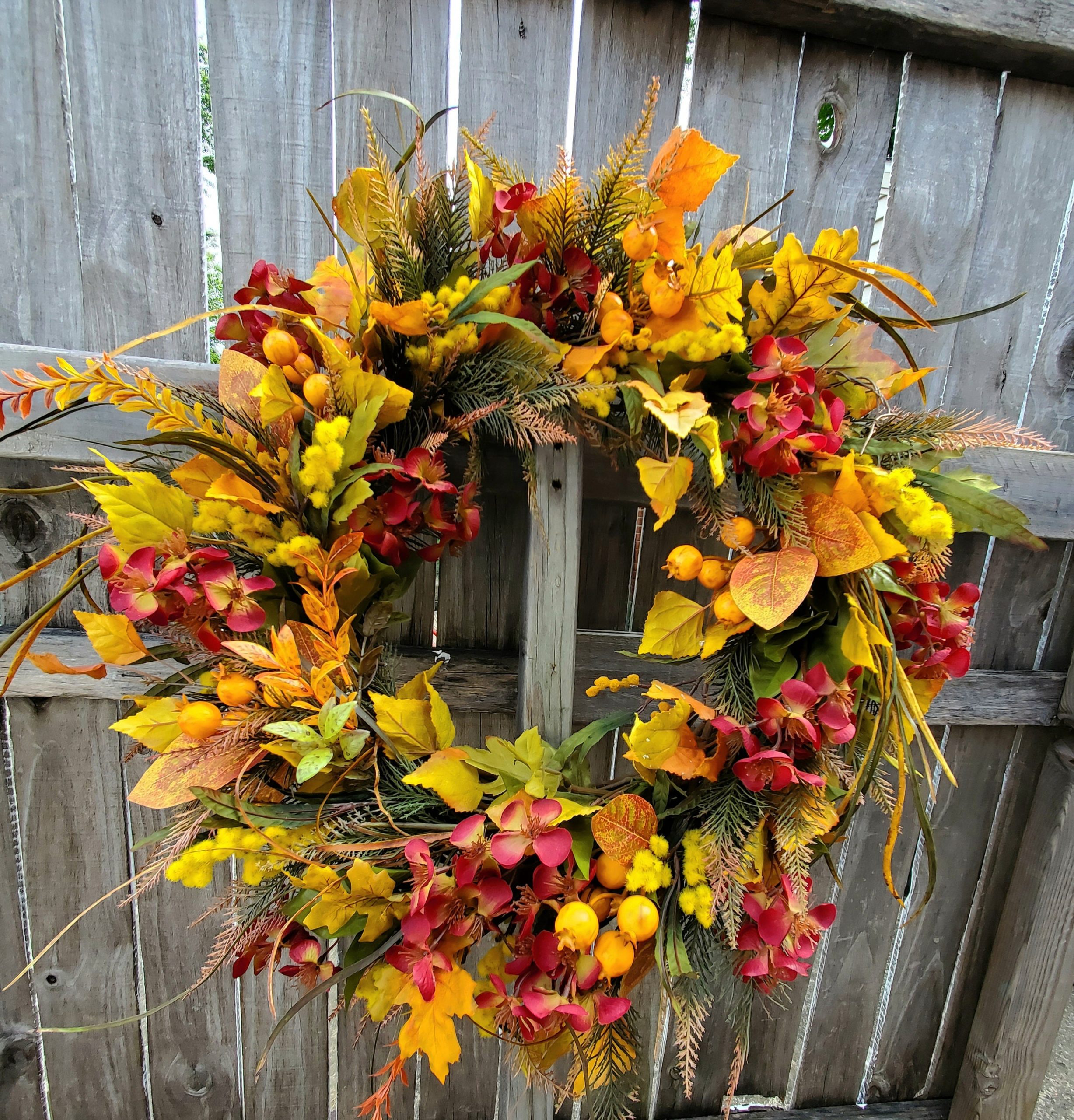Thanksgiving Wreath TOKCARE 22' Fall Wreath – Handcrafted Autumn Berry Wreath For Front Door, Thanksgiving Decor