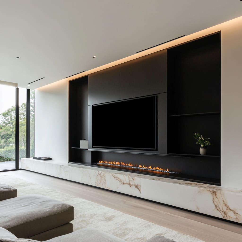 TV & Fireplace Feature Wall Ideas: Stone, Wood, Texture