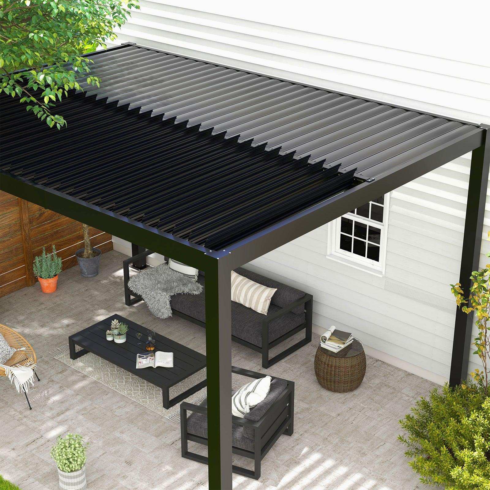10x10 Louvered Aluminum Pergola With Adjustable Roof – Smooth Quiet Drive, Hidden Drainage, Rustproof – Grey Patio Pergola
