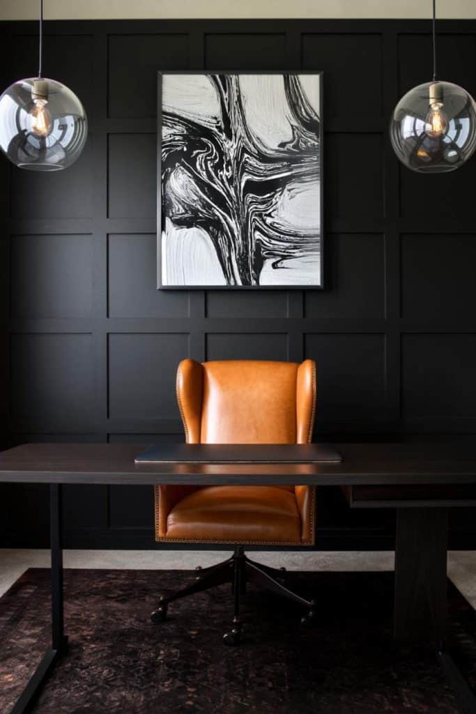 28 Moody Home Office Ideas for a Luxe and Dramatic Workspace