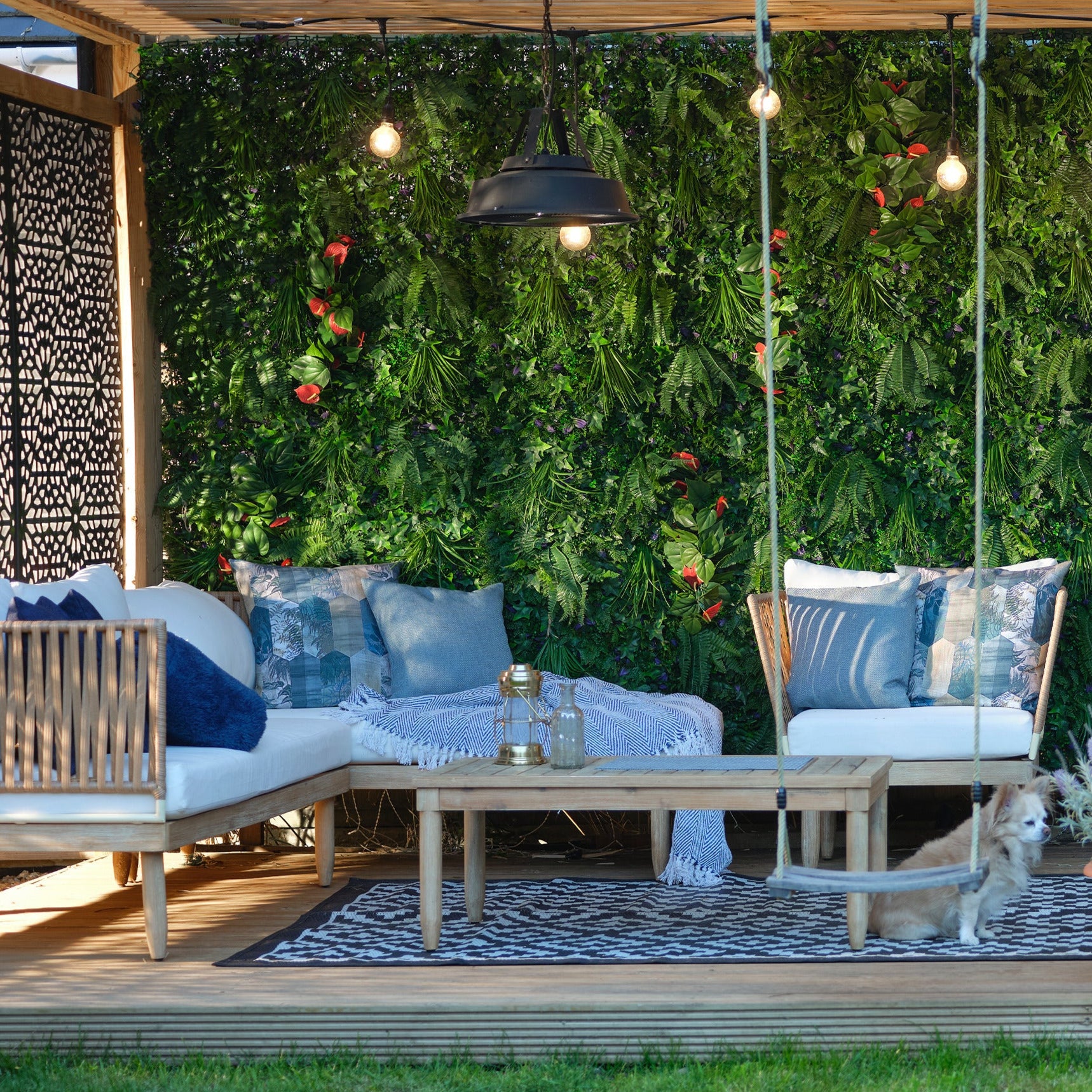 Artificial Tropical Green Wall - Blooming Artificial