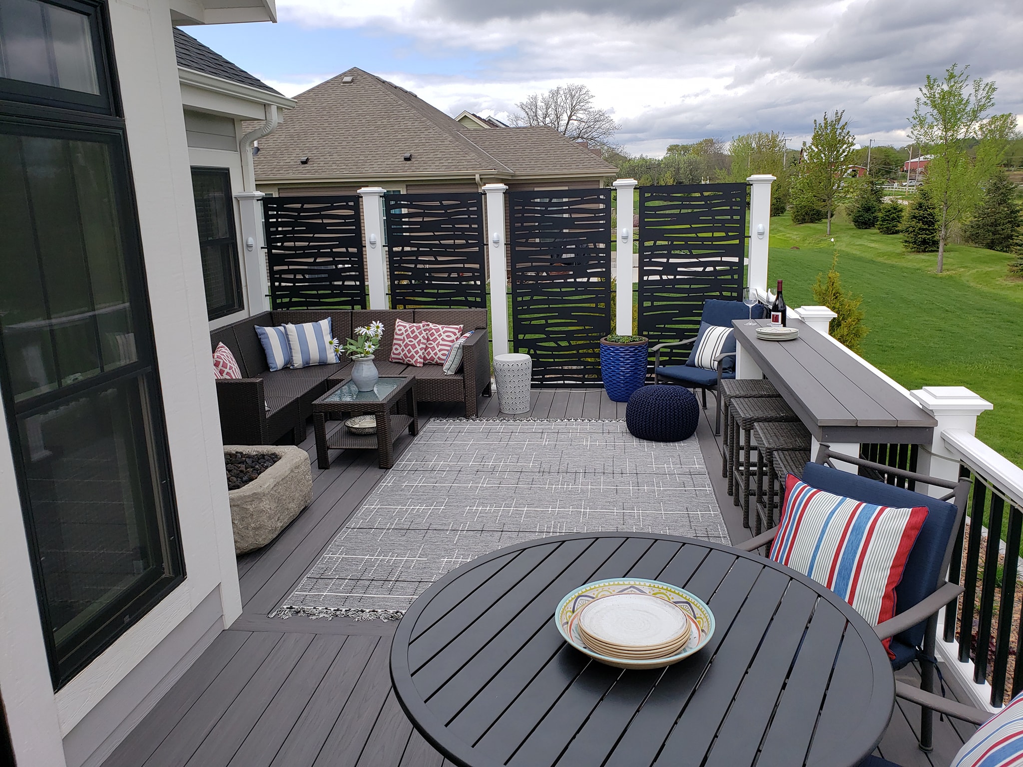 Azek Deck w/ Privacy Screen & Custom Bar – Kirch Improvements, LLC