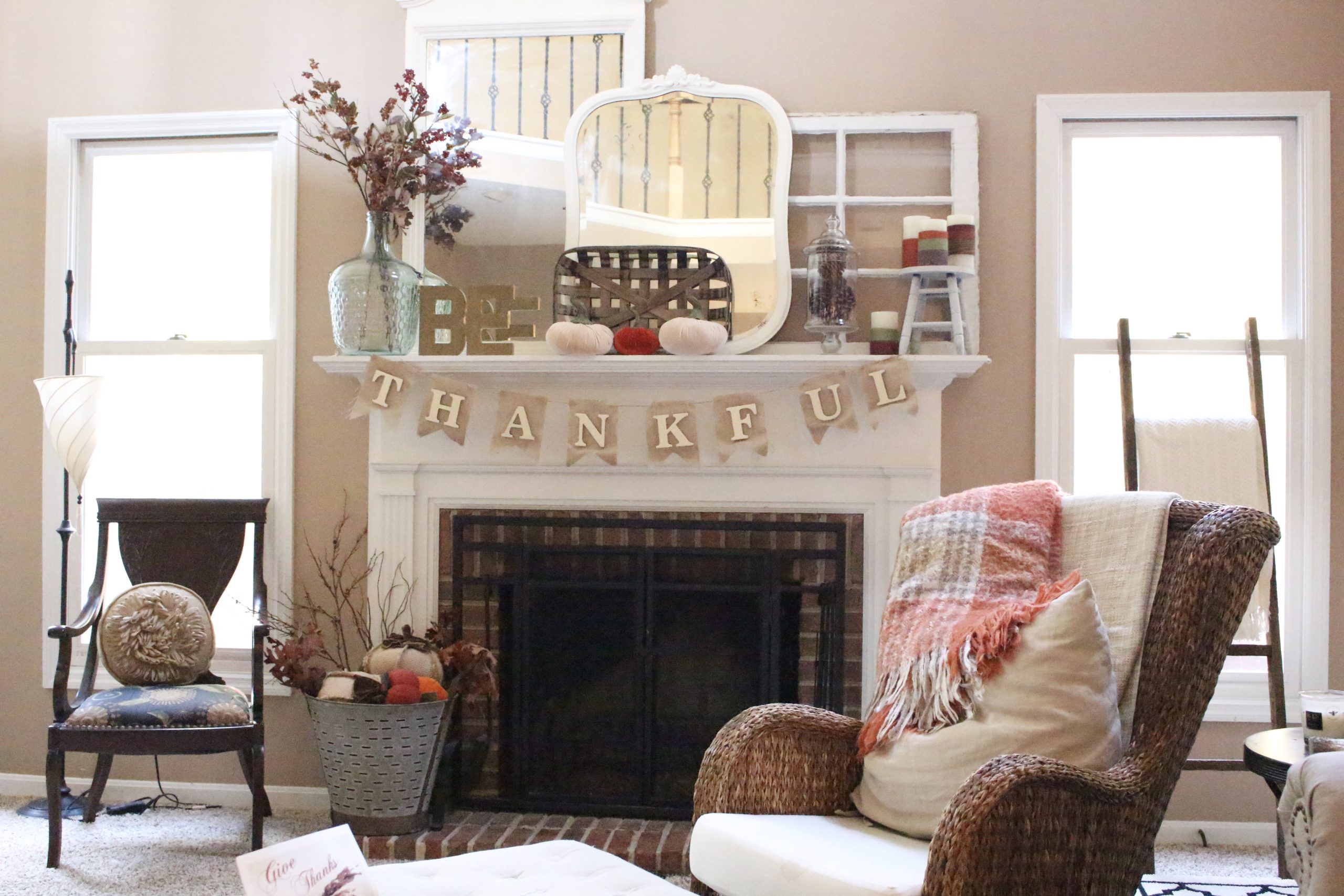 Be Thankful Thanksgiving Mantel | My Life From Home