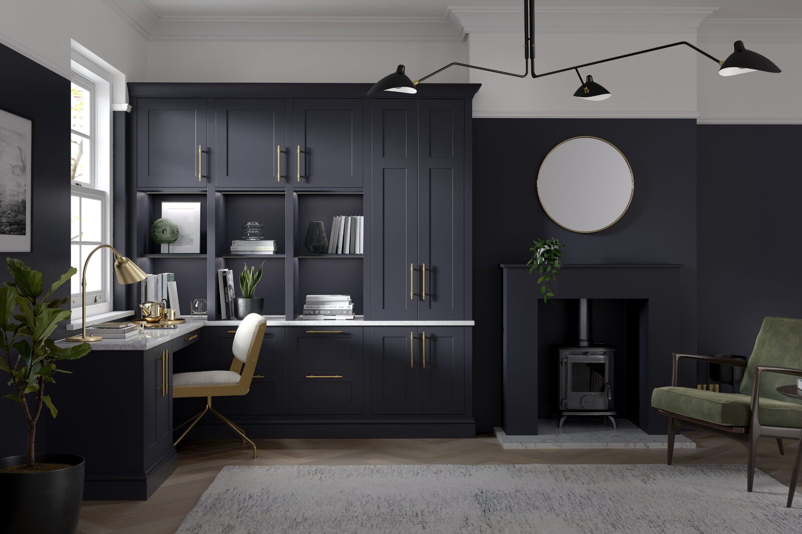 Black Home Office: Stylish and Functional Design - Dunvara Kitchen & Interior Design