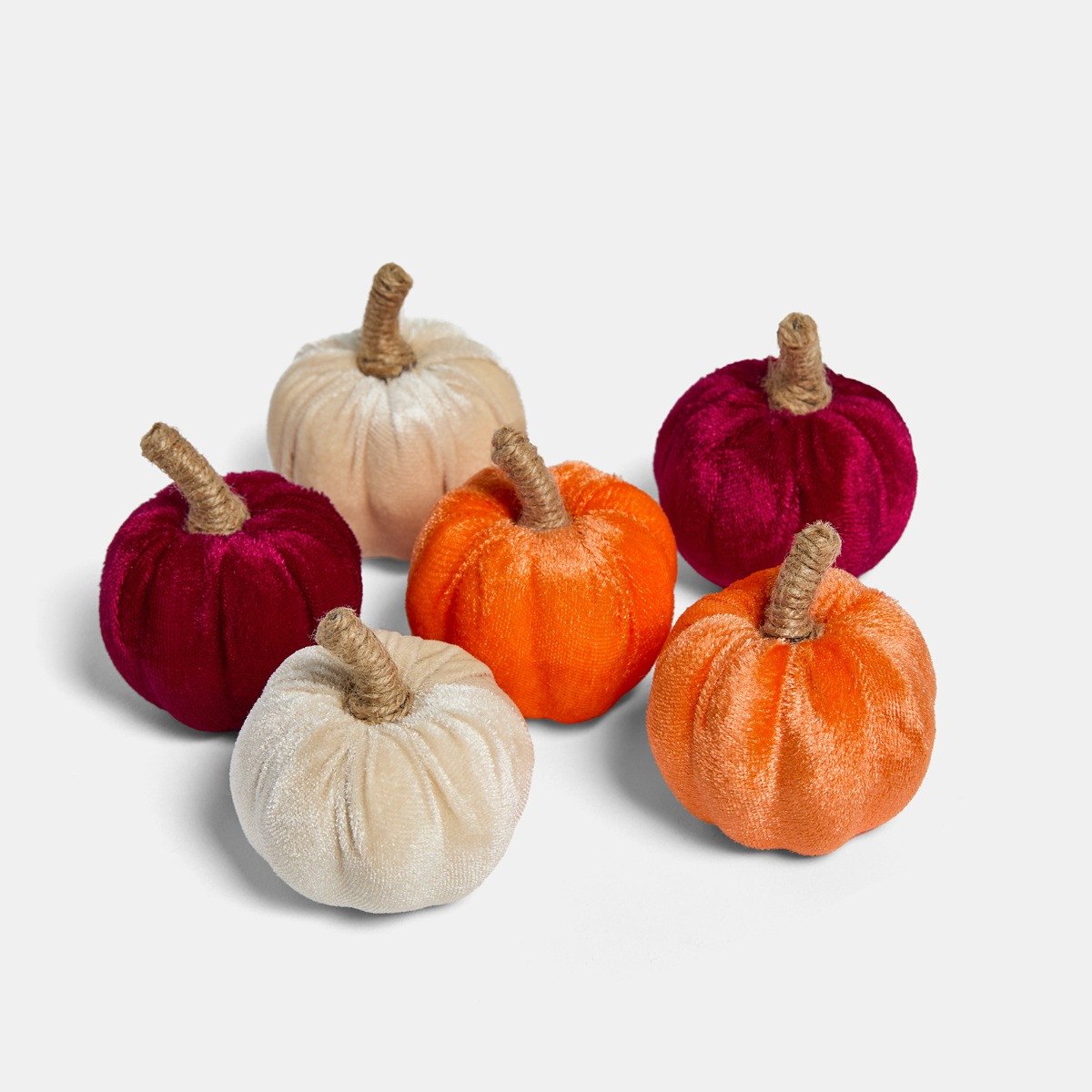 Buy OHS 6 Pack Autumnal Decorative Velvet Pumpkins - Multi | Christmas table and room decorations | Argos