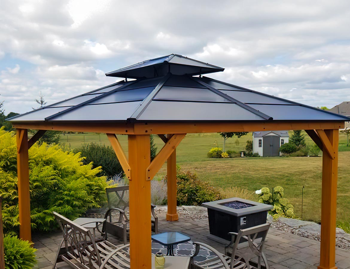 Create Your Cozy Outdoor Retreat: Gazebo with Fireplace -SUNJOY