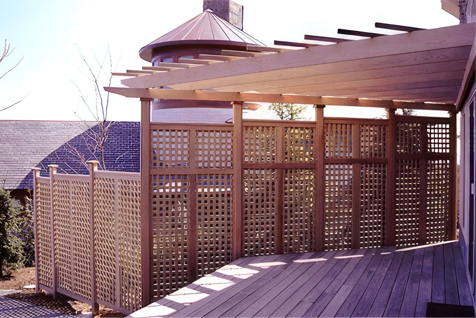 Deck Pergola, Lattice Panels No. CF7 | Trellis Structures