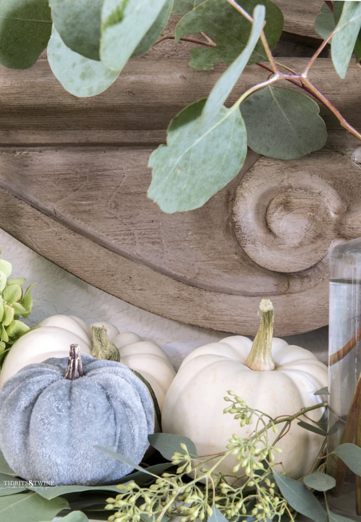 Decorating a French Fall Mantel with Muted Colors - Tidbits&Twine