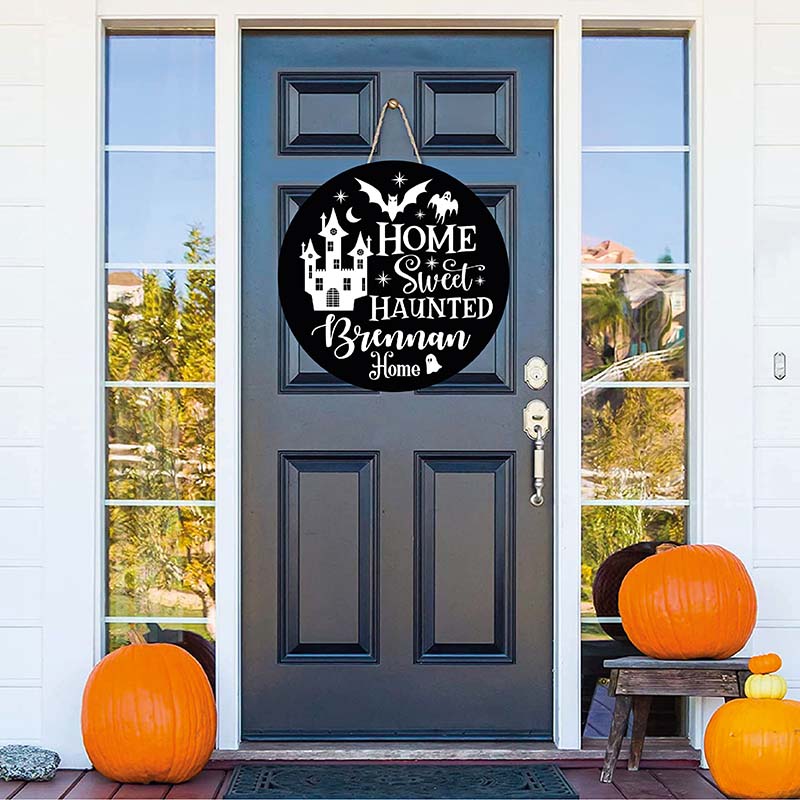 Exterior Door Plaque Halloween Door Sign Haunted Home