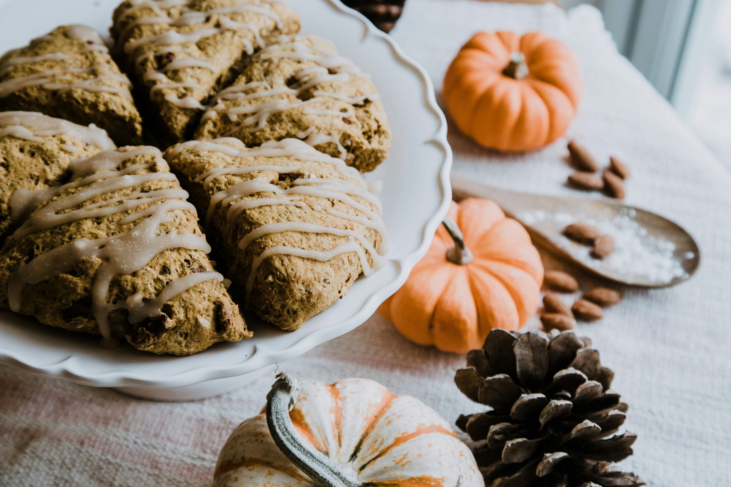 Freshly-baked pumpkin scones 