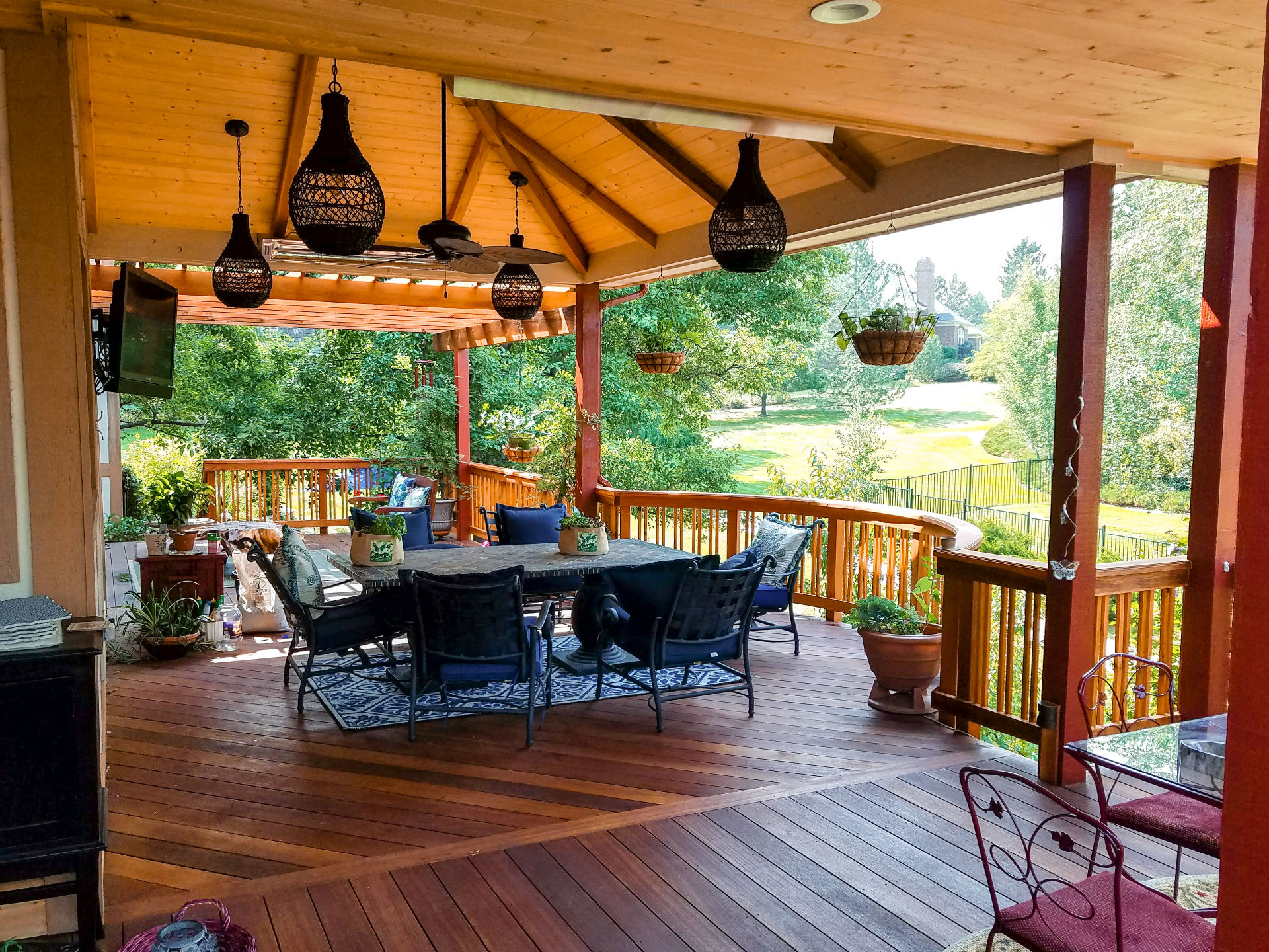 Great Covered Deck with Patio - DeckTec Outdoor Designs