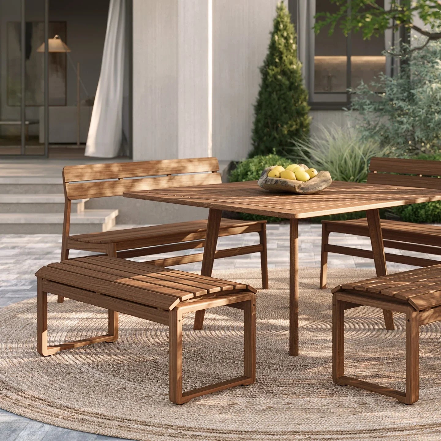 Innova Melody 43' Ipe Wood Backless Bench 72560 by Jensen Outdoor