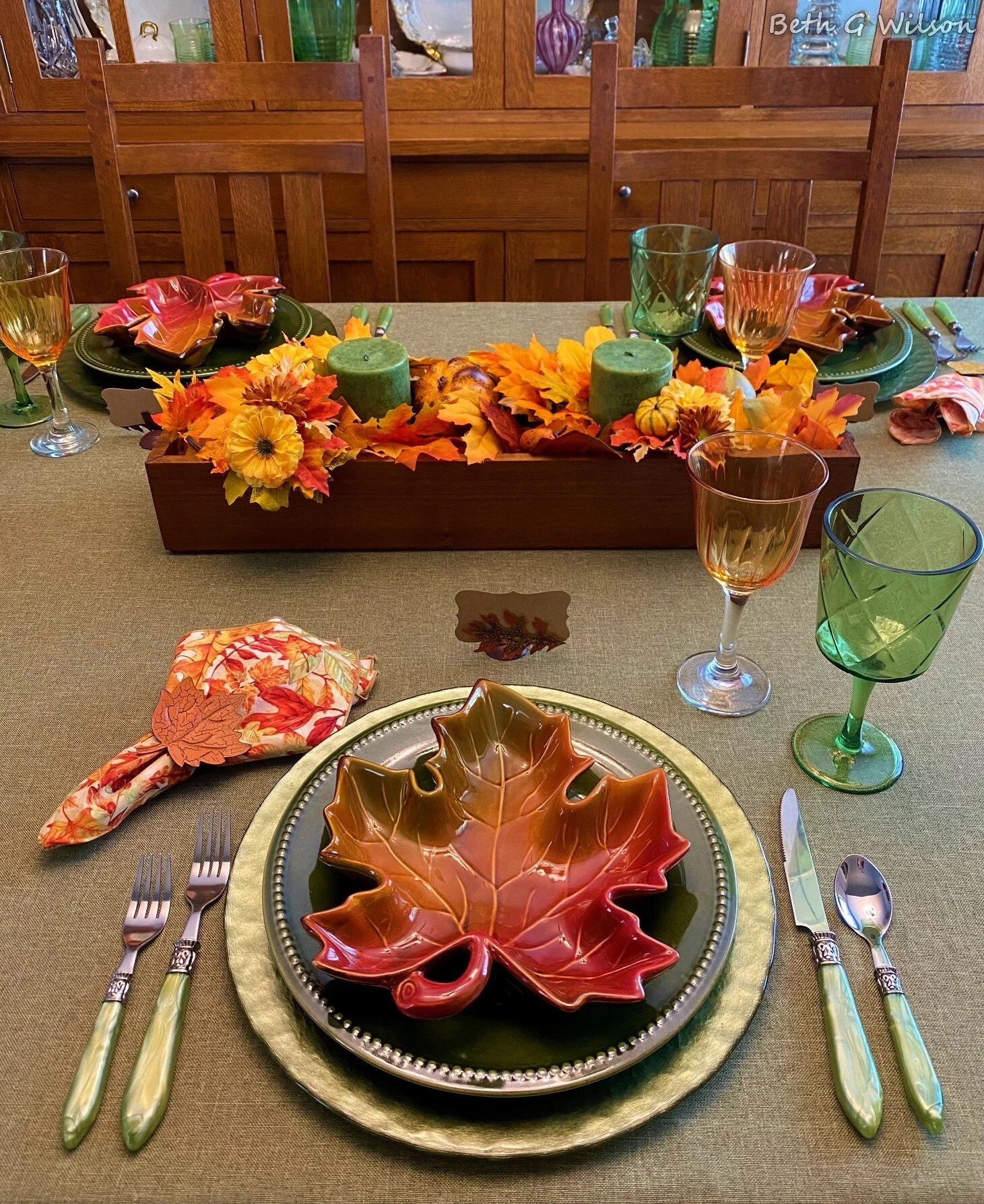 Leaves on a Fall Tablescape — Whispers of the Heart