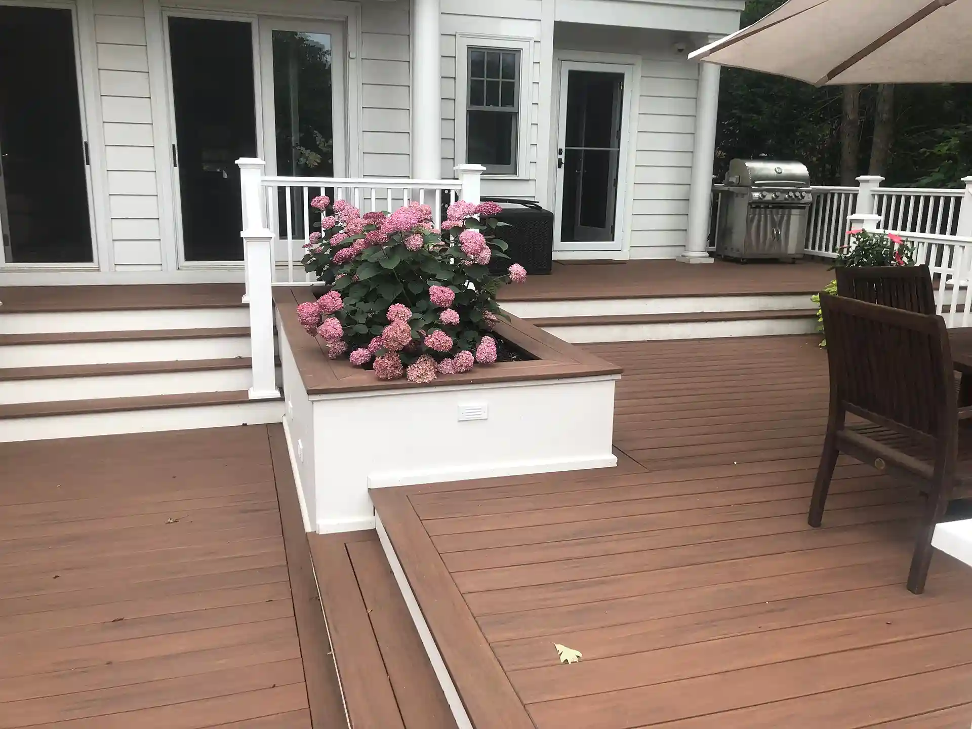 Luxurious Multi-Level Deck with Fire Pit Built in Winnetka, IL