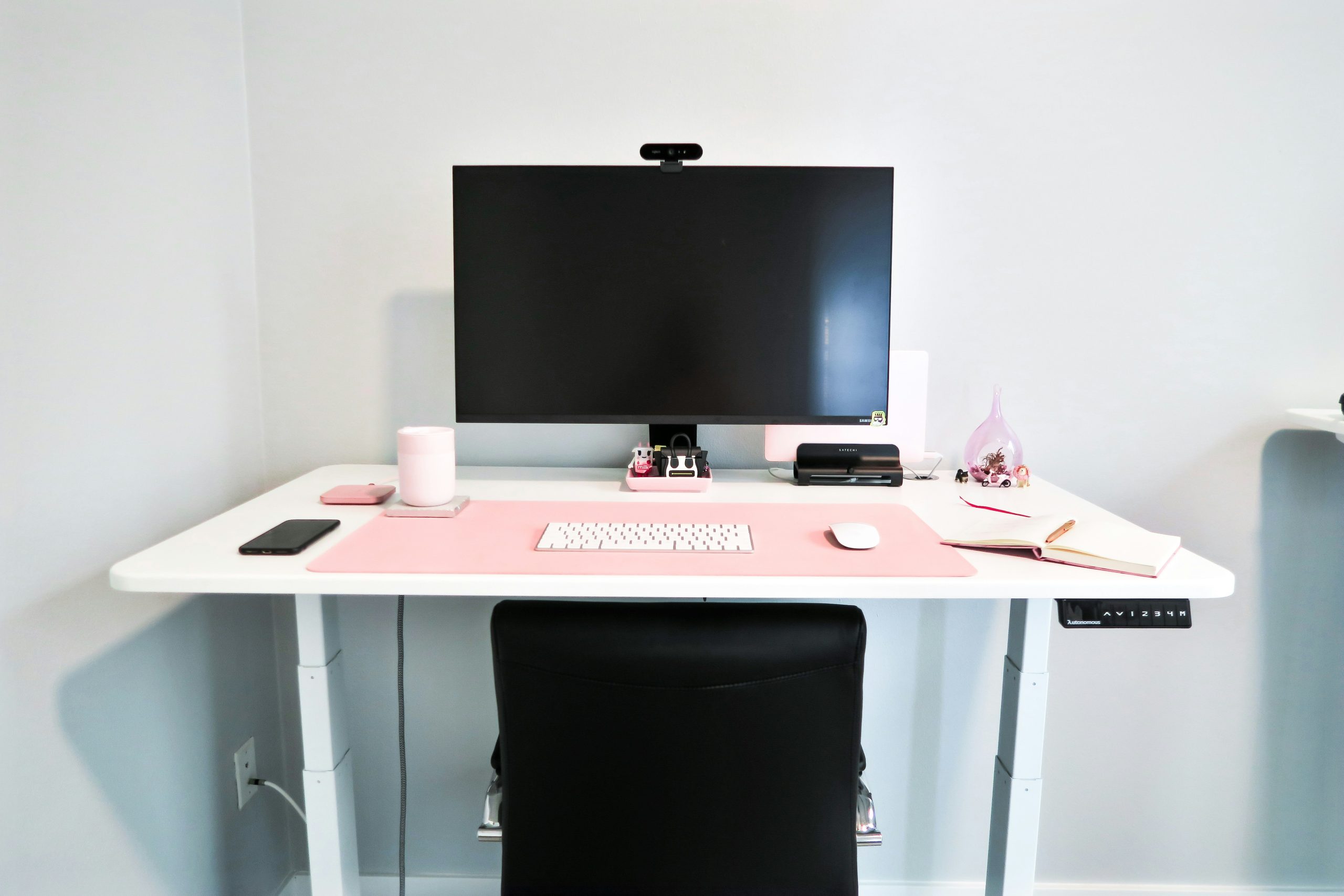 Minimalist Pink desk setup