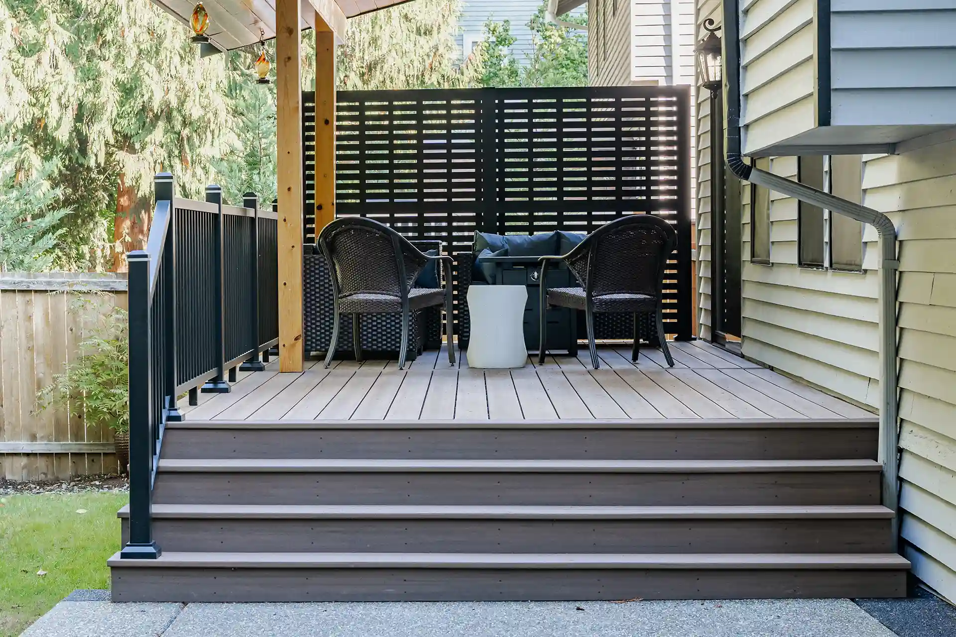 Modern Covered Deck Upgrade with TimberTech in Bothell