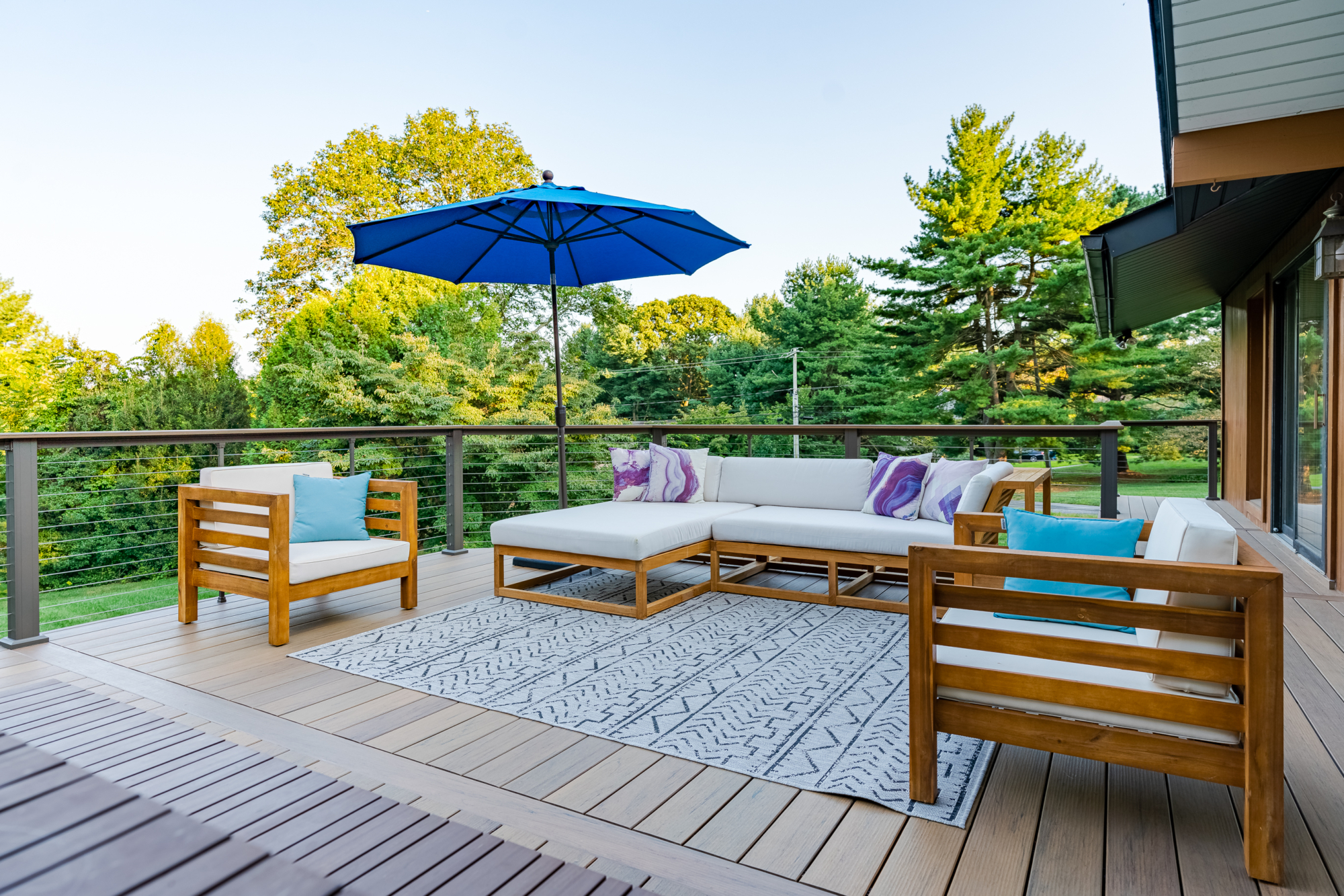 Modern Deck with Cable Railing - Hockessin, DE - Integrous Fences and Decks