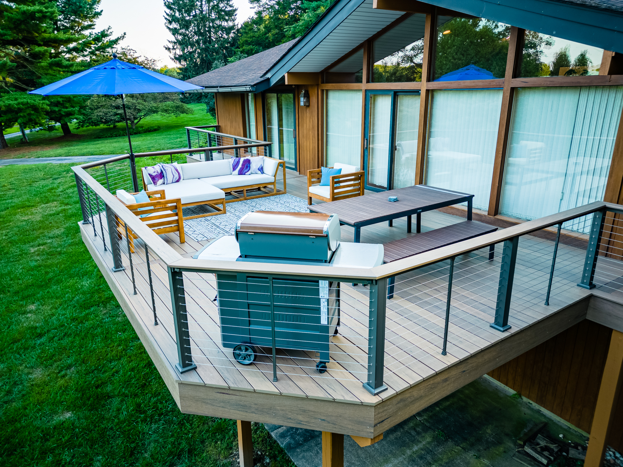 Modern Deck with Cable Railing - Hockessin, DE - Integrous Fences and Decks