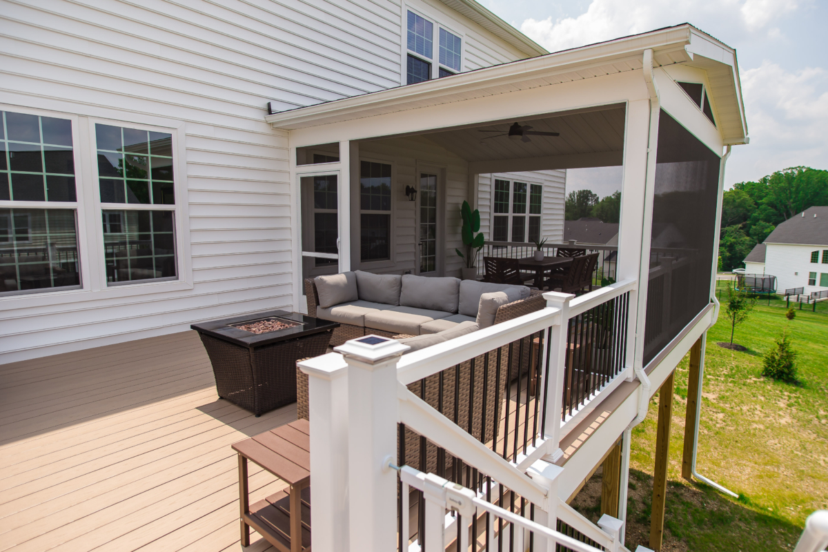 Partially Enclosed Deck With Roof - West Chester, PA - Integrous Fences and Decks