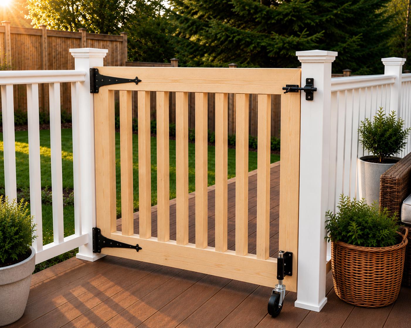 Porch Gate Outdoor Stair Gate Discover 11 GATES FOR DECKS And Rolling Deck Gate Ideas Fenced
