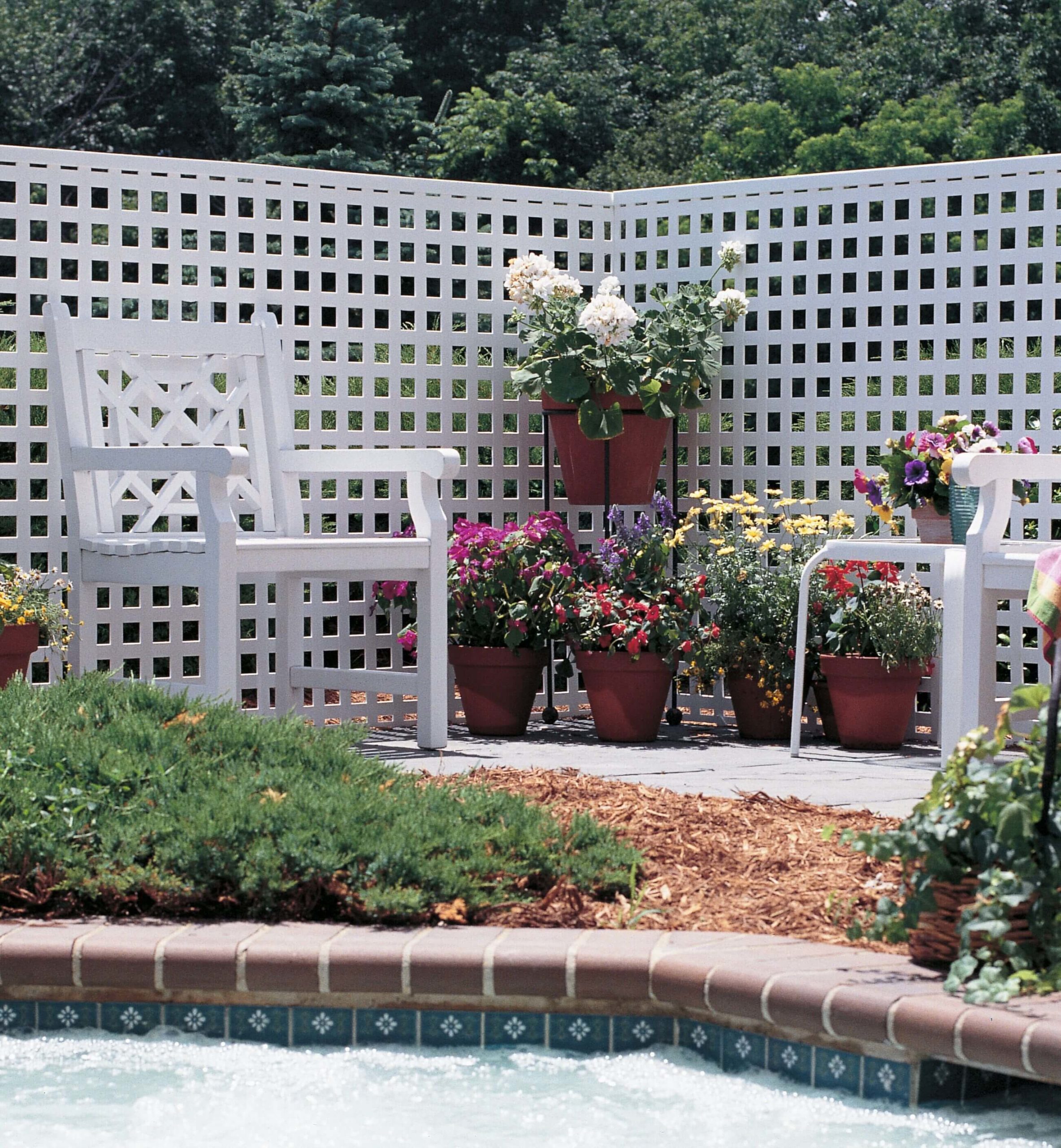 Privacy Lattice Panels - 4'x8' Vinyl Lattice - Barrette Outdoor Living