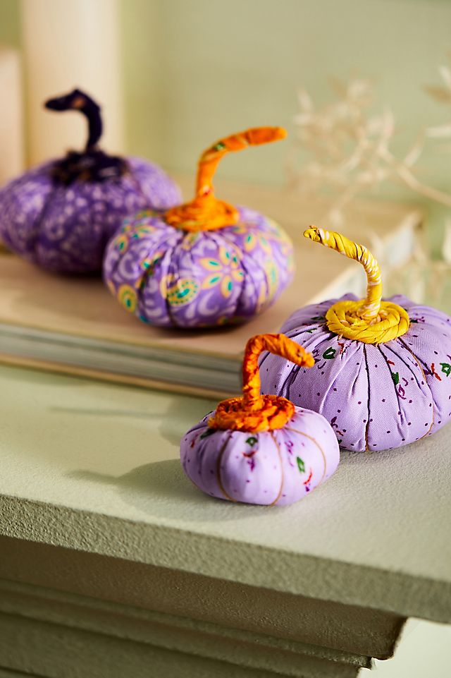 Recycled Sari Pumpkins, Set of 2 | Terrain