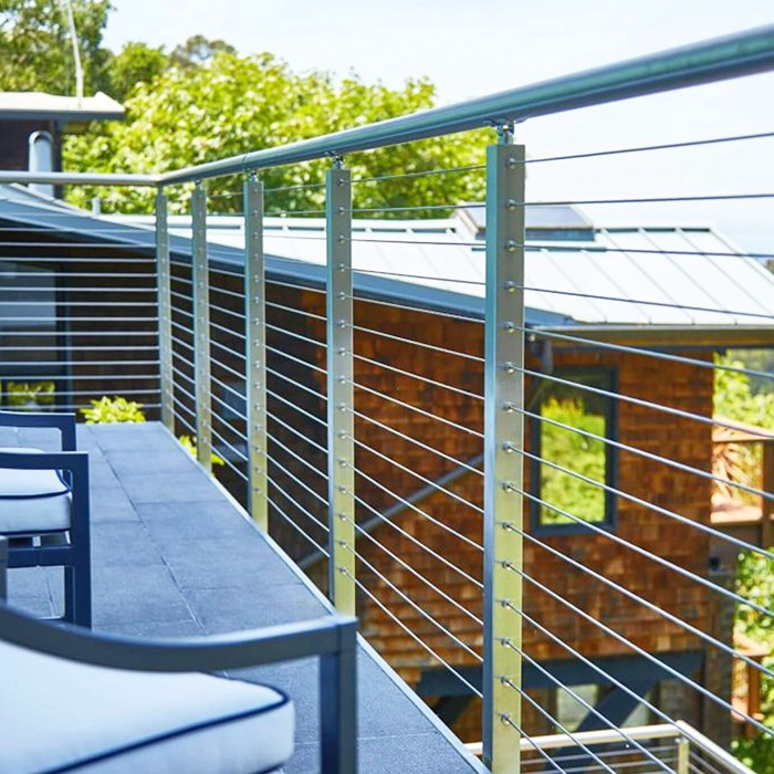 stainless steel cable railing systems, ss 304 316 tension wire handrail, metal horizontal cable rope balustrade