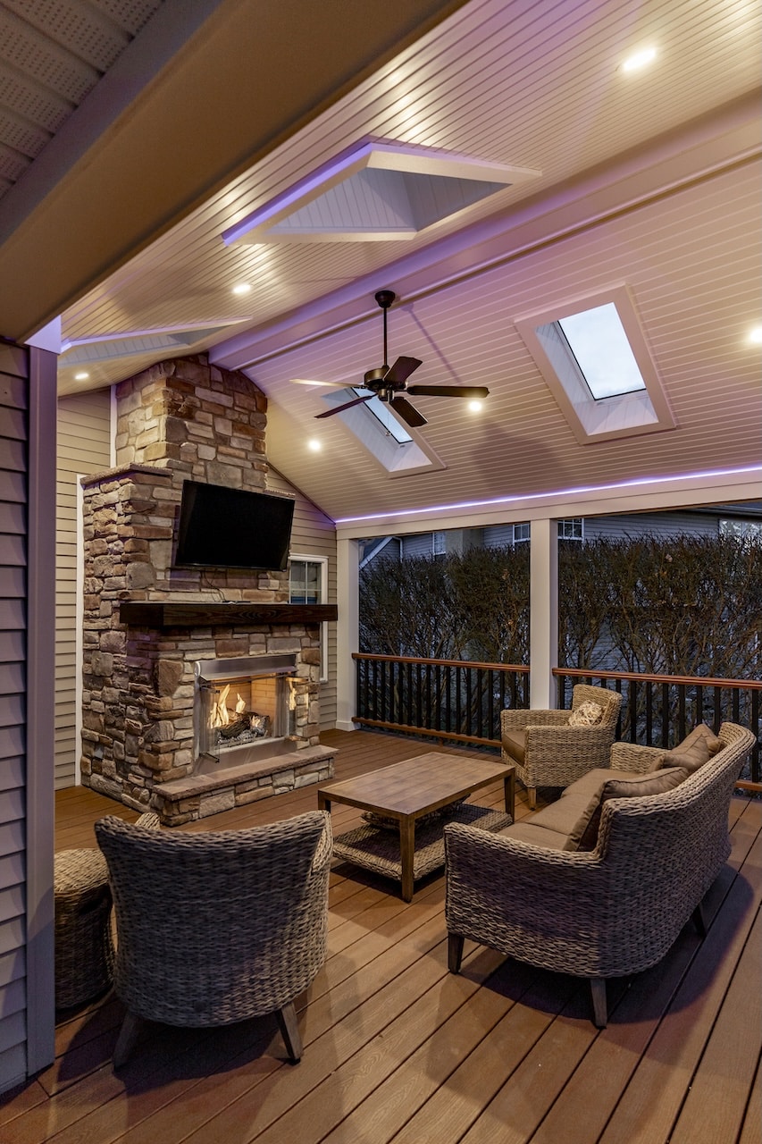 Stunning Covered Deck with Outdoor Fireplace | Garnet Valley, PA