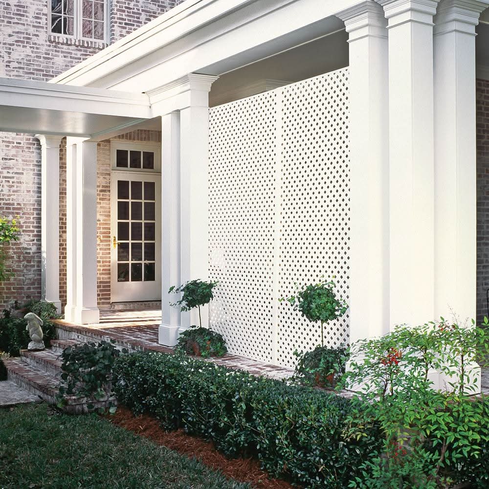 Style Selections Vinyl Privacy Lattice, White